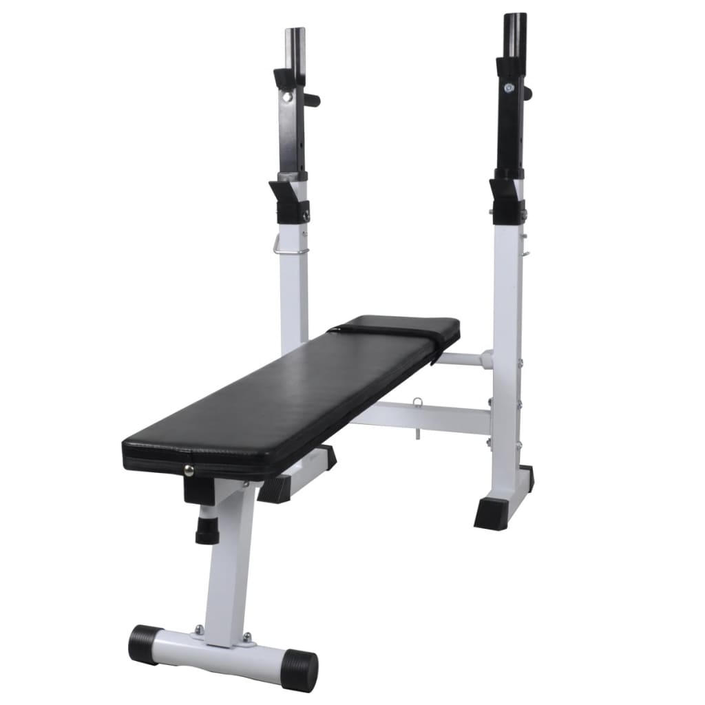 Hantelbank mit Ablage, Langhantel und Kurzhantel-Set 120 kg