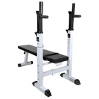 Hantelbank mit Ablage, Langhantel und Kurzhantel-Set 120 kg