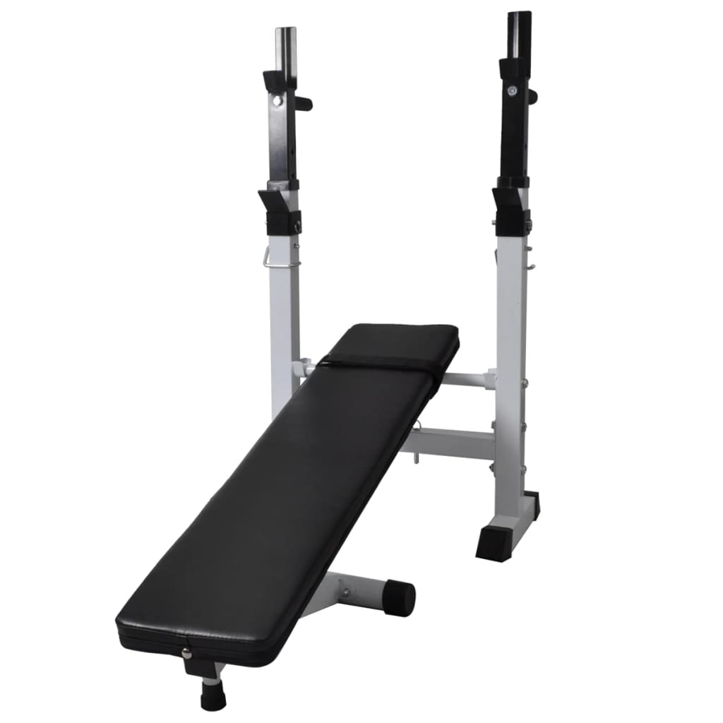 Hantelbank mit Ablage, Langhantel und Kurzhantel-Set 120 kg
