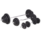 Hantelbank mit Ablage, Langhantel und Kurzhantel-Set 120 kg