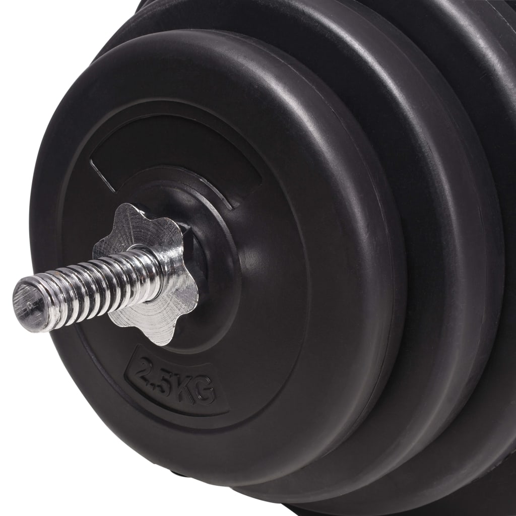 Hantelbank mit Ablage, Langhantel und Kurzhantel-Set 120 kg