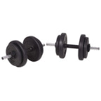 Hantelbank mit Ablage, Langhantel und Kurzhantel-Set 120 kg