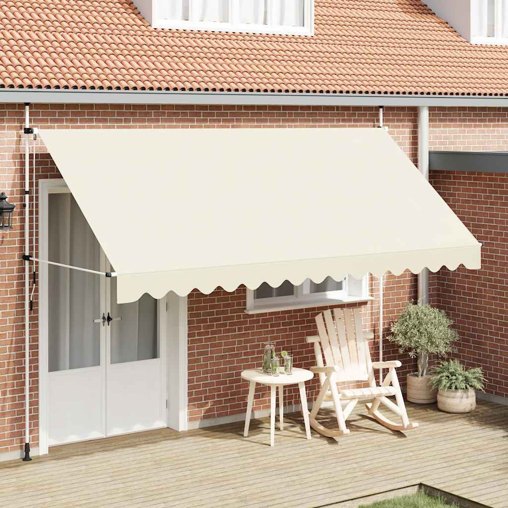 Einziehbare Markise Handbetrieben 400 cm Cremeweiß