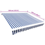 Markisenbespannung Canvas Blau & Weiß 3,5x2,5 m