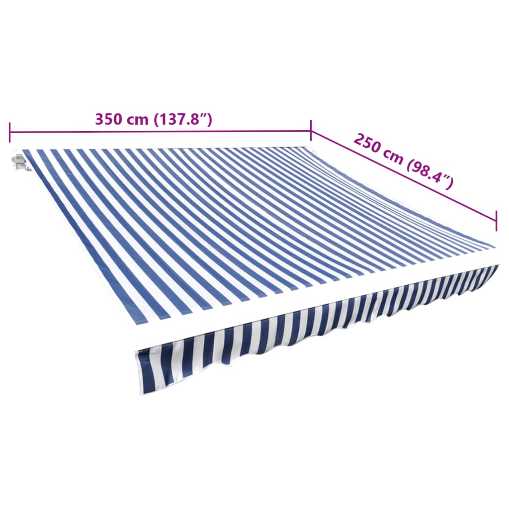 Markisenbespannung Canvas Blau & Weiß 3,5x2,5 m