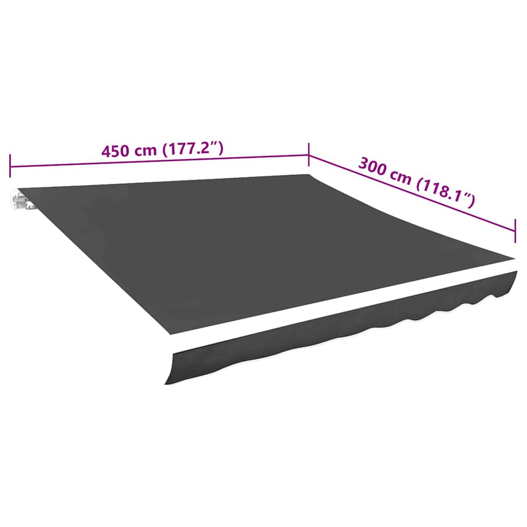 Markisenbespannung Canvas Anthrazit 4,5x3 m