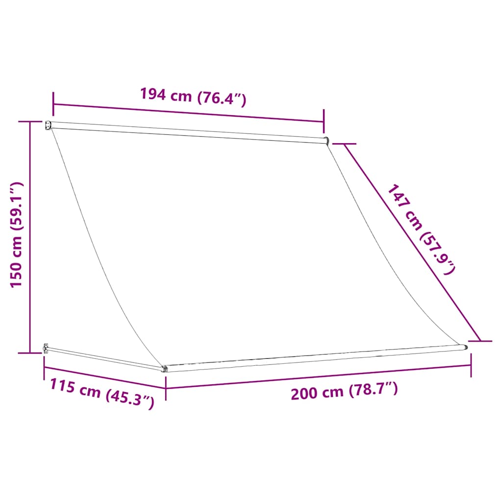 Einziehbare Markise 200×150 cm Gelb und Weiß