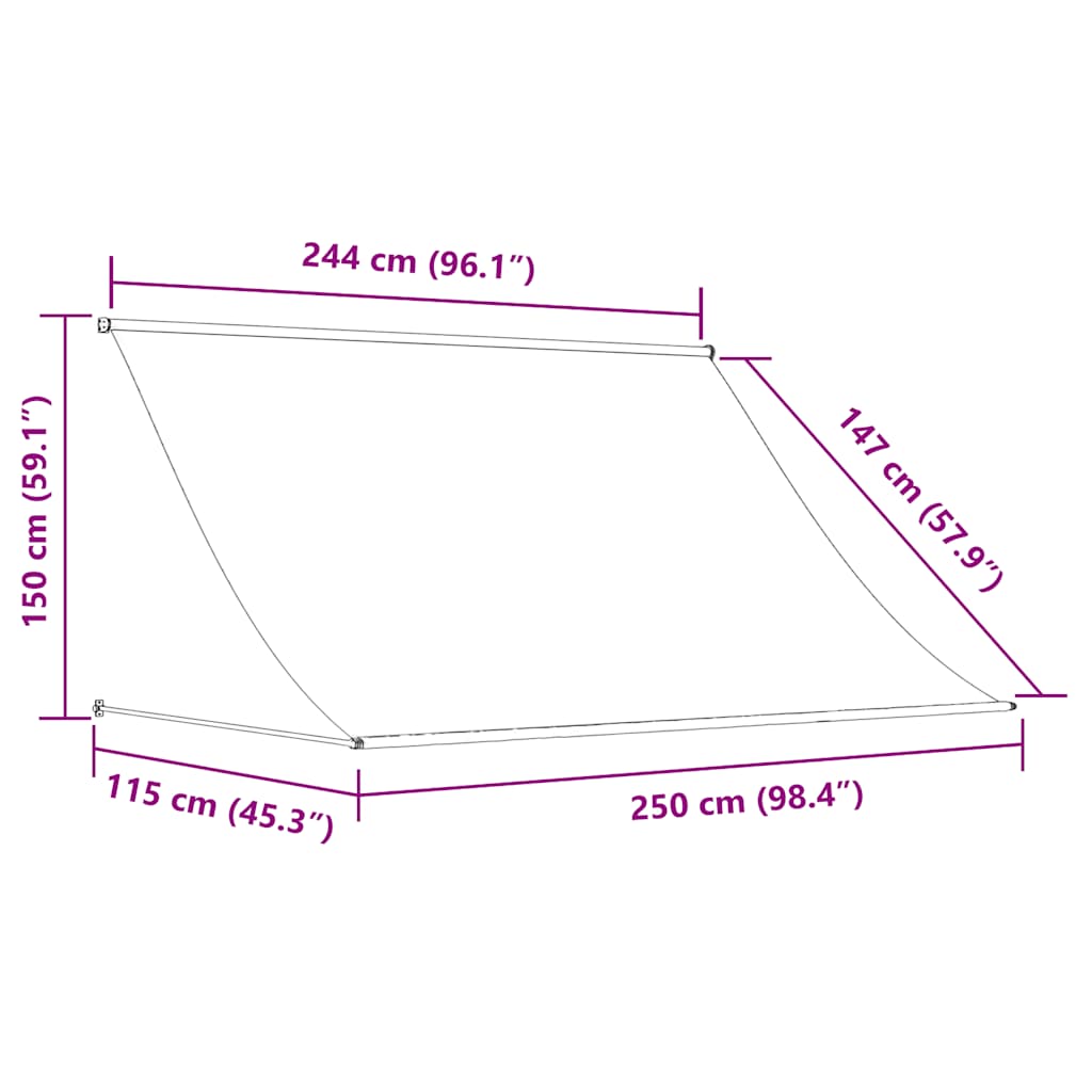 Einziehbare Markise 250×150 cm Creme