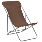 Klappbare Strandstühle 2 Stk. Stahl und Oxford-Gewebe Braun