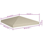 Pavillondach 310 g/m² 3×3 m Beige