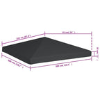 Pavillondach 310 g/m² 3x3 m Grau