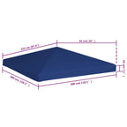 Pavillondach 310 g/m² 3x3 m Blau