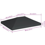 Pavillondach 310 g/m² 4x3 m Grau