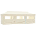 Faltzelt Partyzelt Pop-Up mit 8 Seitenwänden 870x291x315 cm Creme