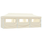 Faltzelt Partyzelt Pop-Up mit 8 Seitenwänden 870x291x315 cm Creme