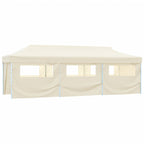 Faltzelt Partyzelt Pop-Up mit 8 Seitenwänden 870x291x315 cm Creme