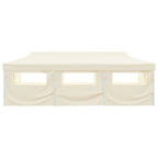 Faltzelt Partyzelt Pop-Up mit 8 Seitenwänden 870x291x315 cm Creme
