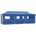 Faltzelt Partyzelt Pop-Up mit 8 Seitenwänden 870x291x315 cm Blau