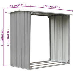 vidaXL Brennholzlager Verzinkter Stahl 172 x 91 x 154 cm Grau