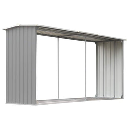 vidaXL Brennholzlager aus verzinktem Stahl 330 x 92 x 153 cm Grau