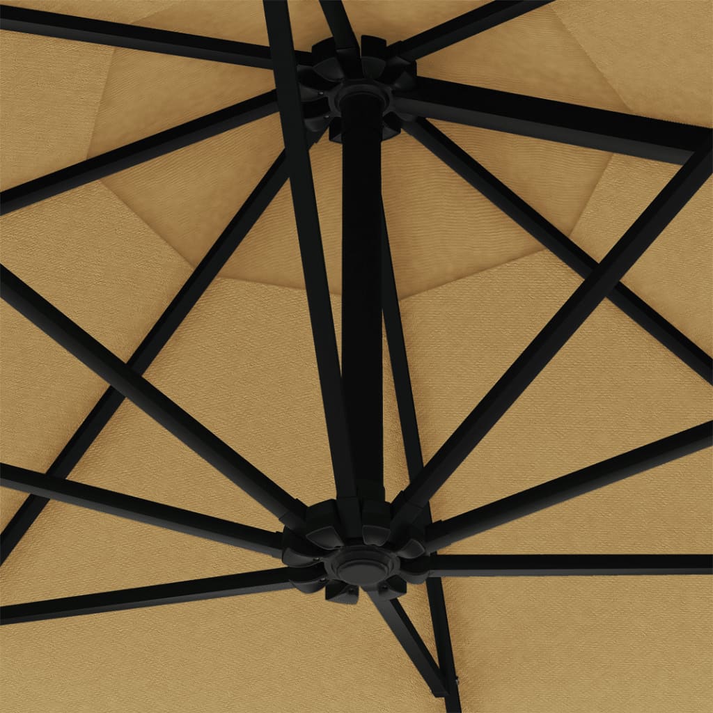 Sonnenschirm zur Wandmontage mit Metall-Mast 300 cm Taupe