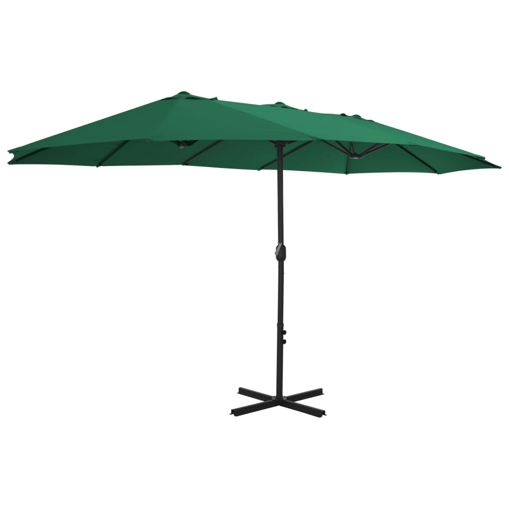 Sonnenschirm mit Aluminium-Mast 460x270 cm Grün