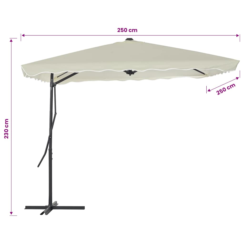 Sonnenschirm mit Stahl-Mast 250x250 cm Sandweiß