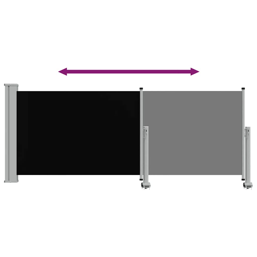 Ausziehbare Seitenmarkise 100 x 300 cm Schwarz