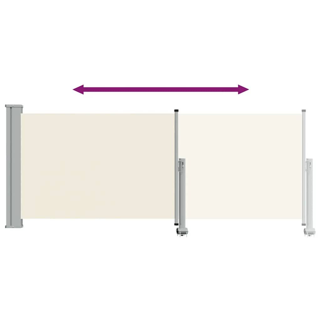 Ausziehbare Seitenmarkise 100 x 300 cm Creme