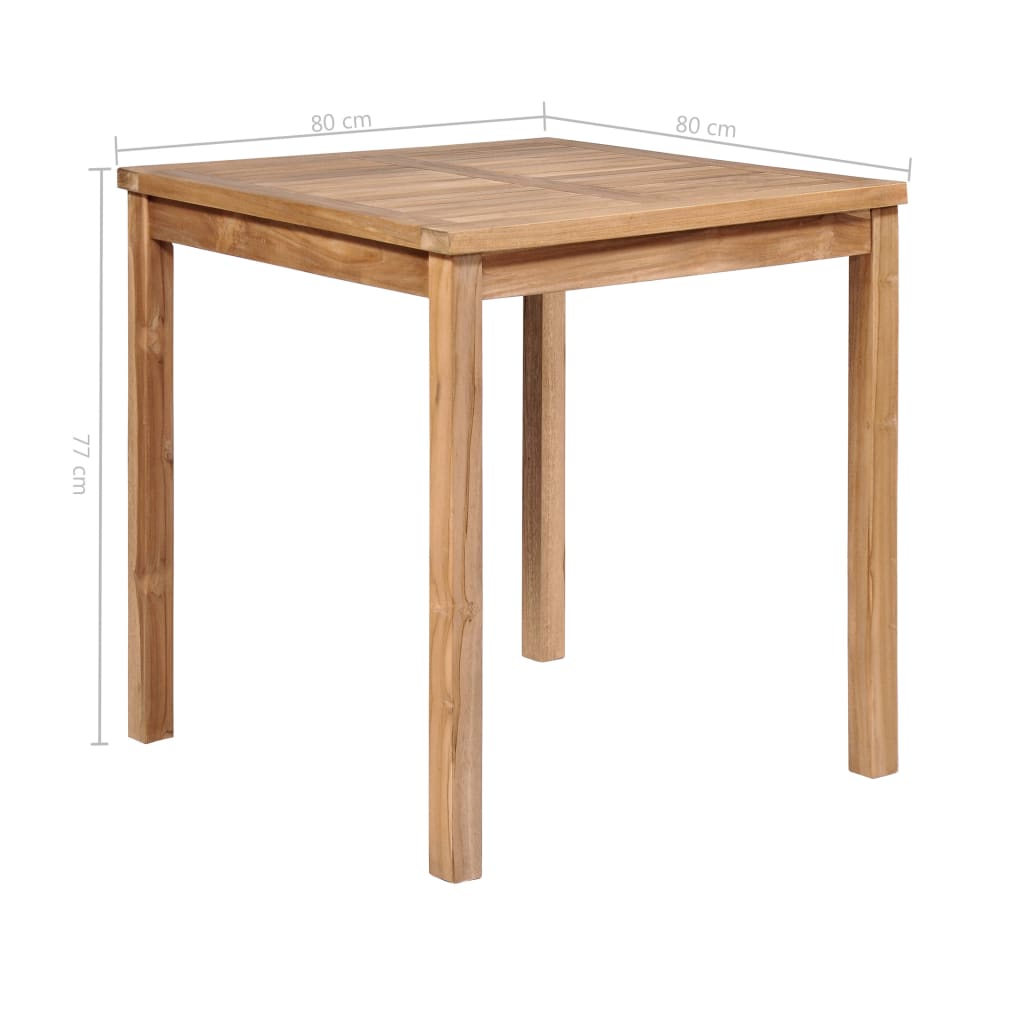 Gartentisch 80x80x77 cm Massivholz Teak