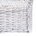 Esszimmerstühle 4 Stk. Weiß Kubu Rattan und Mangoholz
