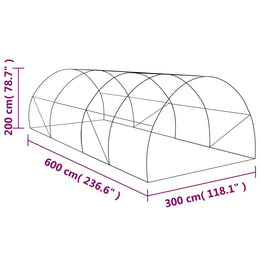 vidaXL Gewächshaus 18m² 600x300x200 cm