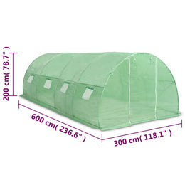 vidaXL Gewächshaus 18m² 600x300x200 cm