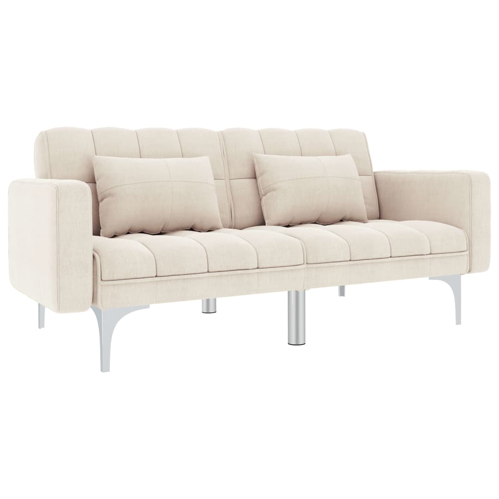 Schlafsofa Creme Stoff