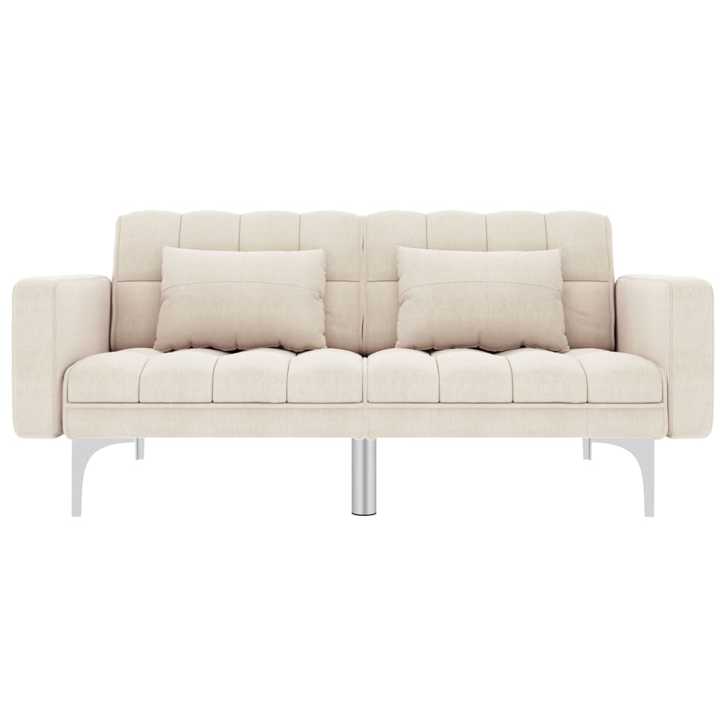 Schlafsofa Creme Stoff