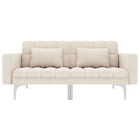 Schlafsofa Creme Stoff