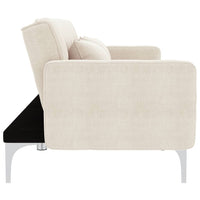 Schlafsofa Creme Stoff