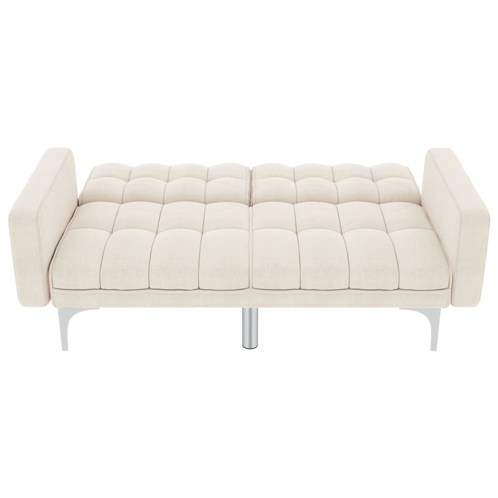 Schlafsofa Creme Stoff