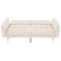 Schlafsofa Creme Stoff