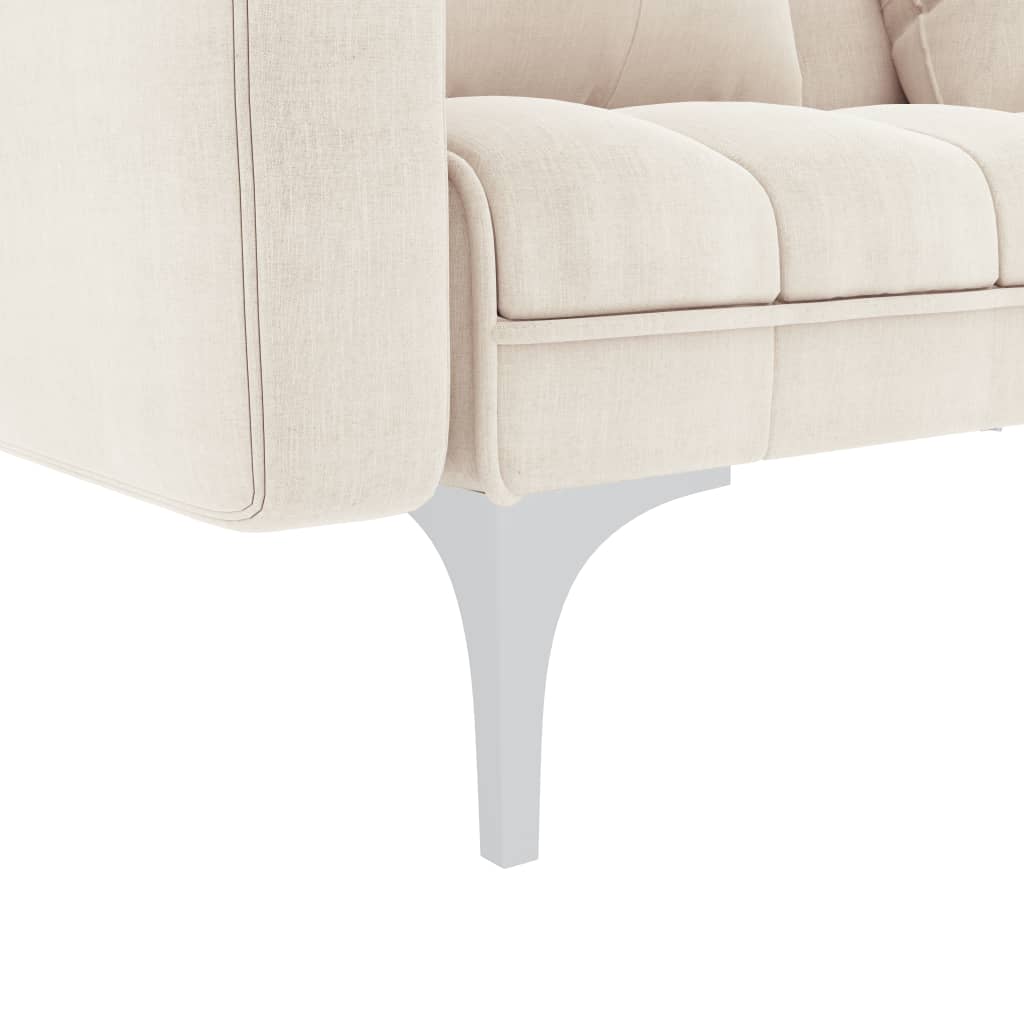 Schlafsofa Creme Stoff