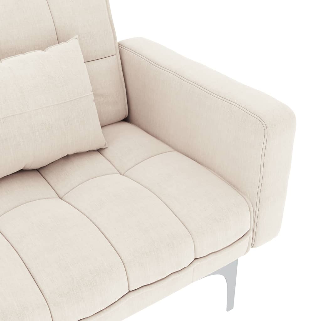 Schlafsofa Creme Stoff