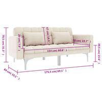 Schlafsofa Creme Stoff