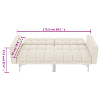 Schlafsofa Creme Stoff