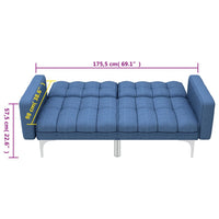 Schlafsofa Blau Stoff