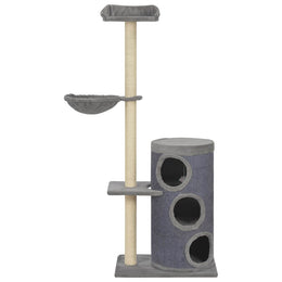 vidaXL Katzen-Kratzbaum mit Sisal-Kratzsäulen Grau 148 cm