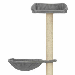 vidaXL Katzen-Kratzbaum mit Sisal-Kratzsäulen Grau 148 cm