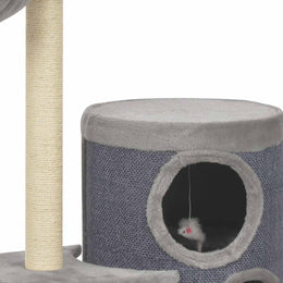 vidaXL Katzen-Kratzbaum mit Sisal-Kratzsäulen Grau 148 cm