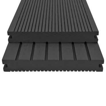 WPC Massive Terrassendielen mit Zubehör 20 m² 4 m Schwarz