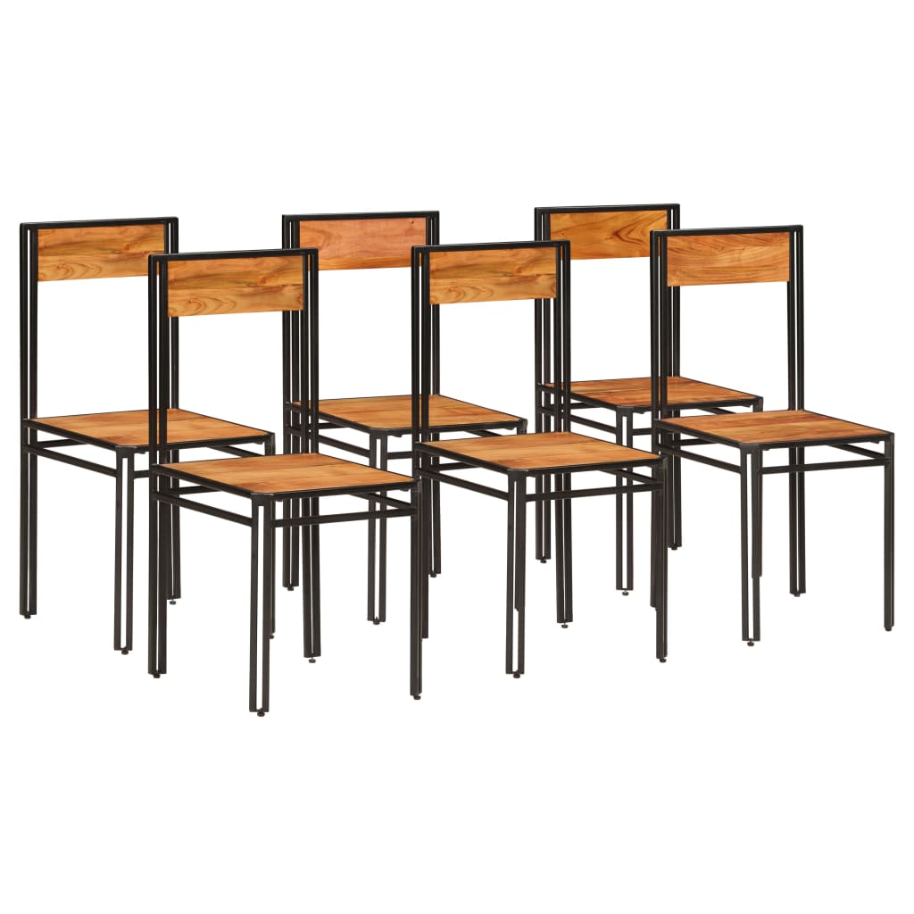 Esszimmerstühle 6 Stk. Akazie Massivholz