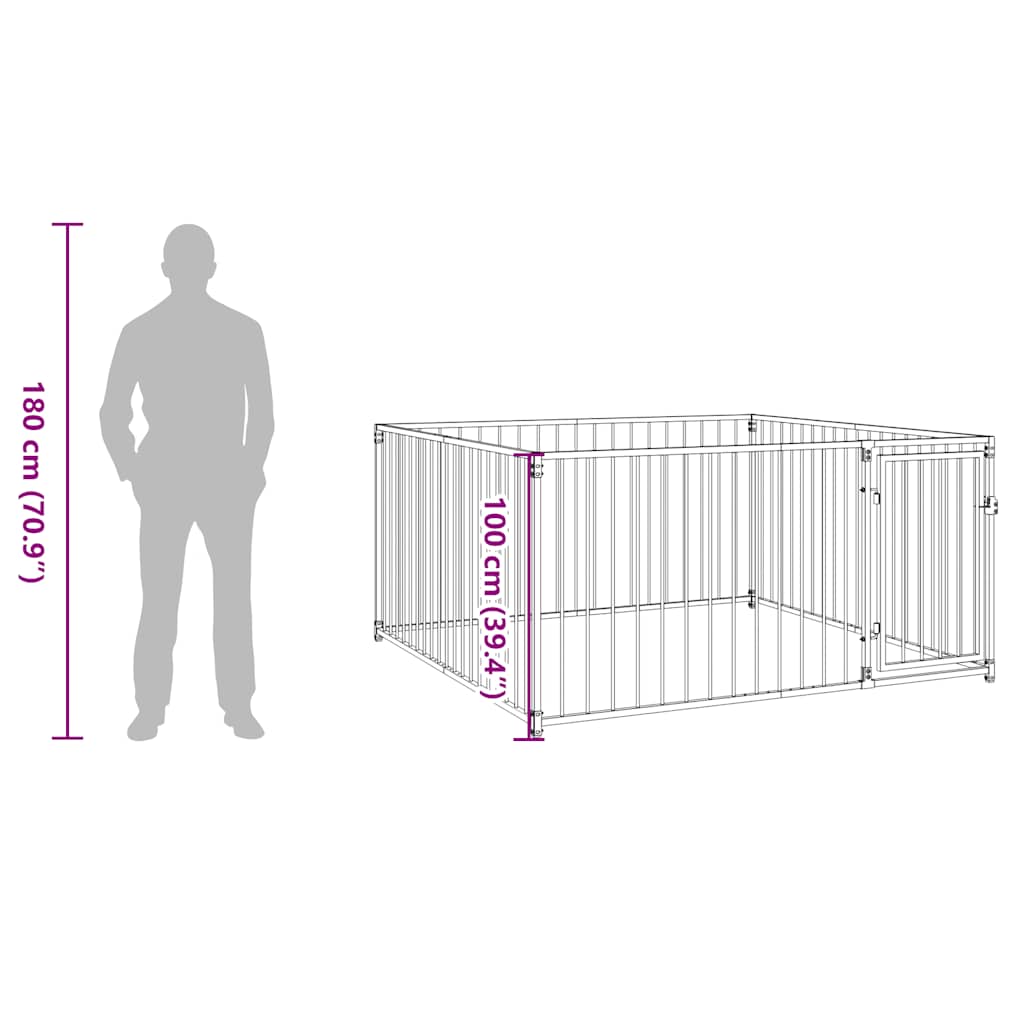Outdoor-Hundezwinger 200×200×100 cm